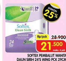 Promo Harga Softex Daun Sirih 29cm 24 pcs - Superindo