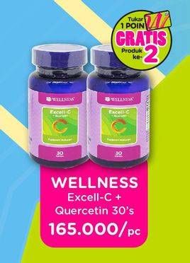 Promo Harga WELLNESS Excell C + Quercetin 30 pcs - Watsons