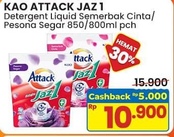 Promo Harga Attack Jaz1 DeterGel Semerbak Cinta, Pesona Segar 750 ml - Indomaret