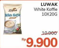 Promo Harga Luwak White Koffie Original per 10 sachet 20 gr - Alfamidi