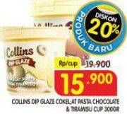Promo Harga Collins Dip Glaze Chocolate, Tiramisu 300 gr - Superindo