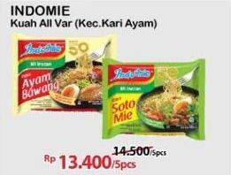 Promo Harga Indomie Mi Kuah Kecuali Kari Ayam 72 gr - Alfamart