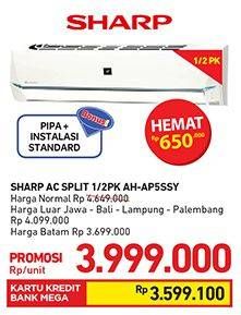 Promo Harga SHARP AH-AP5SSY - AC 1/2PK  - Carrefour