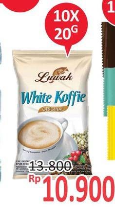 Promo Harga Luwak White Koffie Original per 10 sachet 20 gr - Alfamidi