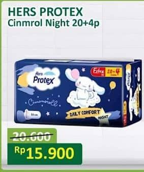 Promo Harga Hers Protex Comfort Night Wing 35cm, Wing 30cm 24 pcs - Alfamart