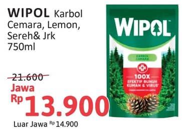 Promo Harga Wipol Karbol Wangi Cemara, Lemon, Sereh Jeruk 750 ml - Alfamidi