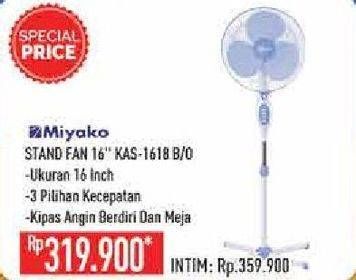 Promo Harga MIYAKO KAS-1618 Stand Fan Blue, Orange  - Hypermart