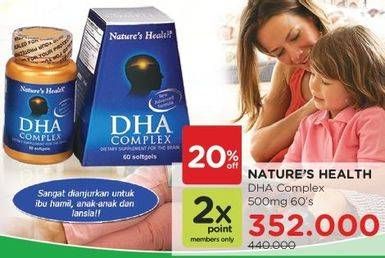 Promo Harga NATURES HEALTH DHA Complex 60 pcs - Watsons