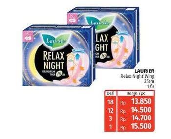 Promo Harga Laurier Relax Night 35cm 12 pcs - Lotte Grosir