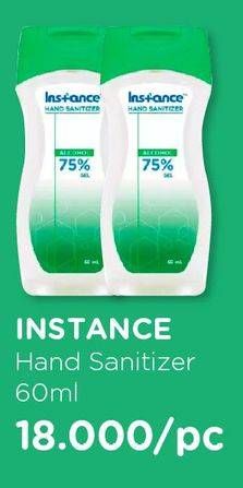 Promo Harga INSTANCE Hand Sanitizer Gel 60 ml - Watsons