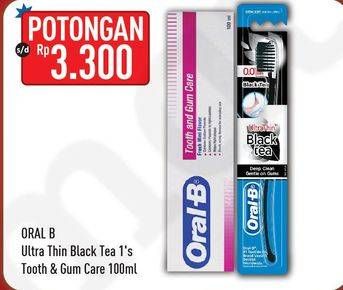 Promo Harga ORAL B Toothbrush Black Tea/Toothpaste Gum Care  - Hypermart