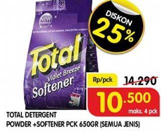 Promo Harga TOTAL Detergent Softener Violet Breeze 700 gr - Superindo
