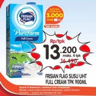 Promo Harga FRISIAN FLAG Susu UHT Purefarm Full Cream 900 ml - Superindo