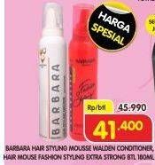 Promo Harga Barbara Hair Mousse Walden, Extra Strong 180 ml - Superindo