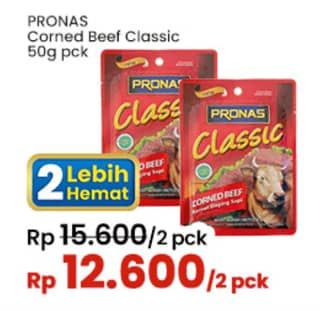 Promo Harga Pronas Corned Beef Regular 50 gr - Indomaret