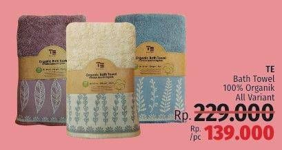 Promo Harga T E Organic Bath Towel All Variants  - LotteMart