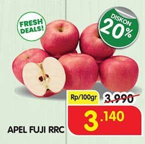 Promo Harga Apel Fuji RRC per 100 gr - Superindo