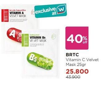 Promo Harga BRTC Vitamin Velvet Mask 25 gr - Watsons