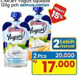 Promo Harga Cimory Squeeze Yogurt All Variants 120 gr - Indomaret