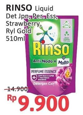 Promo Harga Rinso Liquid Detergent + Molto Japanese Peach, + Molto Purple Perfume Essence, + Molto Korean Strawberry, + Molto Royal Gold 565 ml - Alfamidi