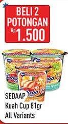 Promo Harga SEDAAP Mie Cup All Variants 81 gr - Hypermart