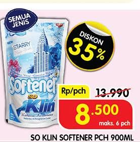 Promo Harga So Klin Softener All Variants 900 ml - Superindo