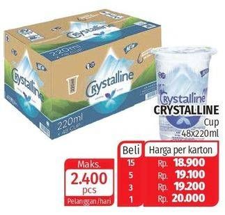 Promo Harga CRYSTALLINE Air Mineral per 48 pcs 220 ml - Lotte Grosir