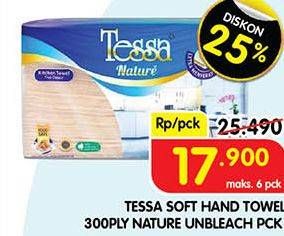 Promo Harga Tessa Nature Unbleach Tissue Towel 300 sheet - Superindo
