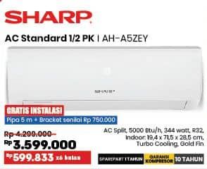 Promo Harga Sharp AH-A5ZEY | AC Standard 1/2PK  - COURTS