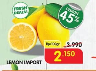 Promo Harga Lemon Import per 100 gr - Superindo