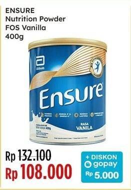 Promo Harga Ensure Nutrition Powder FOS Vanila 400 gr - Indomaret