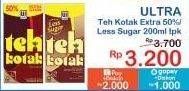 Promo Harga Ultra Teh Kotak Less Sugar 300 ml - Indomaret