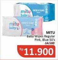 Promo Harga MITU Baby Wipes Blue, Pink 50 pcs - Alfamidi