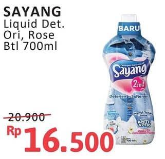 Promo Harga Sayang Liquid Detergent Rose, Original Fresh 700 ml - Alfamidi