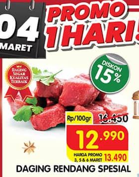 Promo Harga Daging Rendang Sapi Special per 100 gr - Superindo