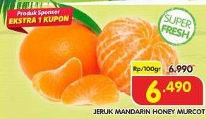 Promo Harga Jeruk Mandarin Honey Murcot per 100 gr - Superindo