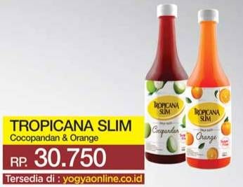 Promo Harga TROPICANA SLIM Syrup Orange, Cocopandan 750 ml - Yogya