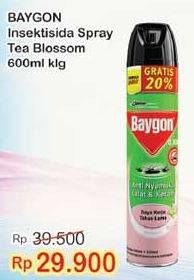 Promo Harga BAYGON Insektisida Spray Tea Blossom 600 ml - Indomaret