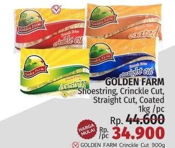 Promo Harga GOLDEN FARM French Fries Shoestring, Crinkle, Straight, Coated 1000 gr - LotteMart