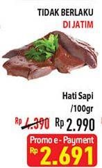 Promo Harga Beef Liver (Hati Sapi) per 100 gr - Hypermart