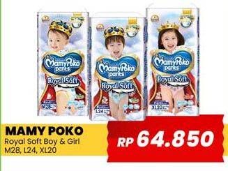 Promo Harga Mamy Poko Pants Royal Soft L24, M28, XL20 20 pcs - Yogya
