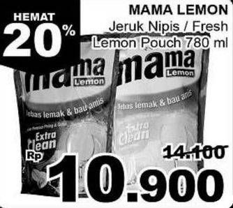 Promo Harga MAMA LEMON Cairan Pencuci Piring Jeruk Nipis, Fresh Lemon 780 ml - Giant