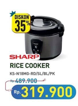 Promo Harga Sharp KS-N18MG | Rice Cooker 1.8ltr RD, SL, BL, PK  - Hypermart