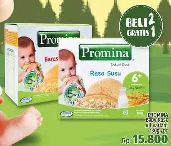 Promo Harga PROMINA Biskuit Baby Rusk All Variants 130 gr - LotteMart