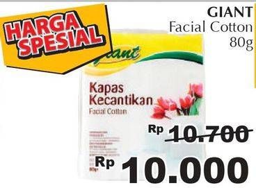 Promo Harga GIANT Facial Cotton 80 gr - Giant