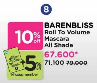 Promo Harga Barenbliss Roll To Volume Mascara All Variants 8 gr - Watsons