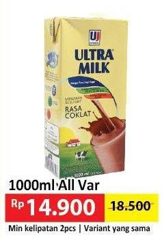 Promo Harga ULTRA MILK Susu UHT All Variants 1000 ml - Alfamart