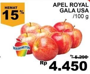 Promo Harga Apel Royal Gala USA per 100 gr - Giant