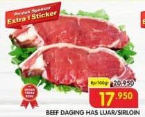 Promo Harga Daging Has Luar (Daging Sirloin) per 100 gr - Superindo