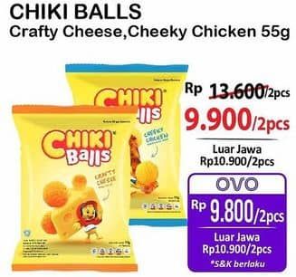 Promo Harga Chiki Balls Chicken Snack Cheeky Chicken, Crafty Cheese 55 gr - Alfamart